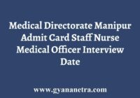 Medical Directorate Manipur Admit Card