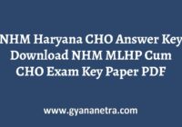 NHM Haryana CHO Answer Key Paper PDF
