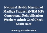 NHM MP Contractual Rehabilitation Workers Admit Card