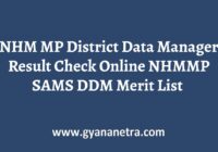 NHM MP District Data Manager Result SAMS