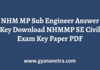 NHM MP Sub Engineer Answer Key Paper