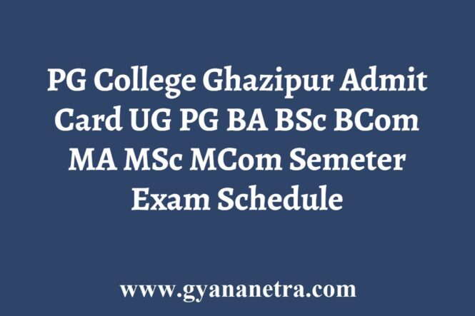 PG College Ghazipur Admit Card