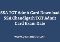 SSA TGT Admit Card Exam Date
