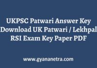 UKPSC Patwari Answer Key Paper