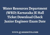 WRD Karnataka JE Hall Ticket