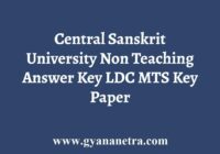 Central Sanskrit University Non Teaching Answer Key