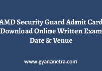 AMD Security Guard Admit Card Download