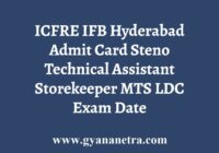 ICFRE IFB Admit Card