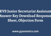 KVS Junior Secretariat Assistant Answer Key