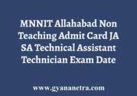 MNNIT Non Teaching Admit Card