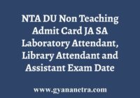 NTA DU Non Teaching Admit Card