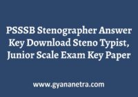 PSSSB Stenographer Answer Key