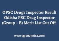 OPSC Drug Inspector Result Merit List
