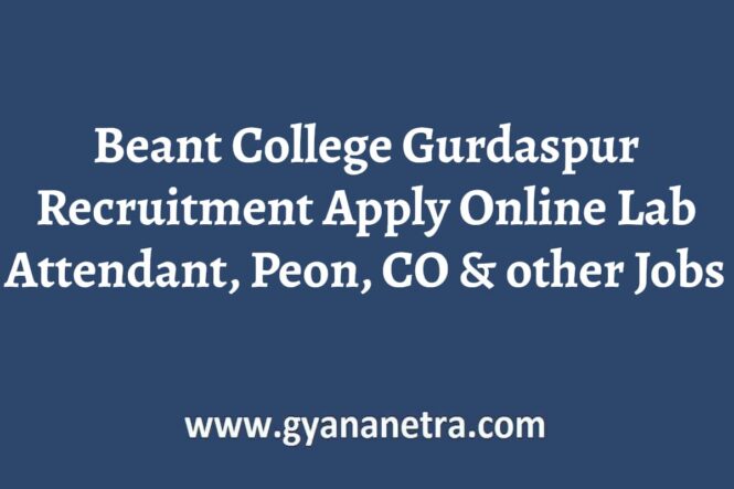 Beant College Gurdaspur Recruitment Notification