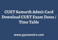 CUET Samarth Admit Card