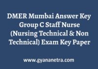 DMER Mumbai Answer Key Paper PDF