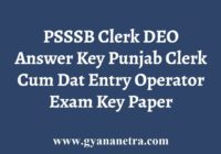 PSSSB Clerk Cum DEO Answer Key