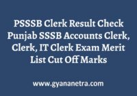 PSSSB Clerk Result Merit List