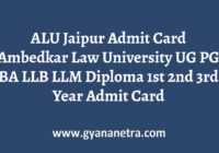 ALU Jaipur Admit Card Semester Exam