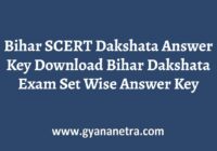 Bihar SCERT Dakshata Answer Key Paper