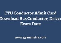CTU Conductor Admit Card Exam Date