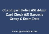 Chandigarh Police ASI Admit Card
