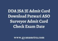 DDA Admit Card
