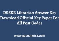 DSSSB Librarian Answer Key Paper
