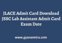 JLACE Admit Card Exam Date