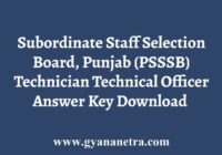 PSSSB Technician Technical Officer Answer Key