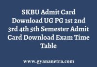 SKBU Admit Card Download