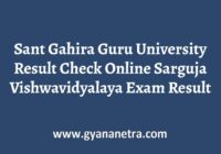Sant Gahira Guru University Result