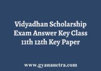 Vidyadhan Scholarship Exam Answer Key