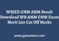 WBJEE GNM ANM Result Merit List