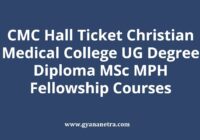 CMC Hall Ticket Exam Date
