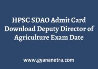 HPSC SDAO Admit Card Exam Date
