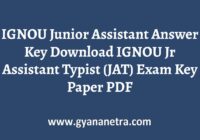 IGNOU Junior Assistant Answer Key Paper