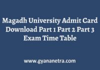 Magadh University Admit Card Exam Time Table
