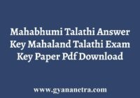 Mahabhumi Talathi Answer Key
