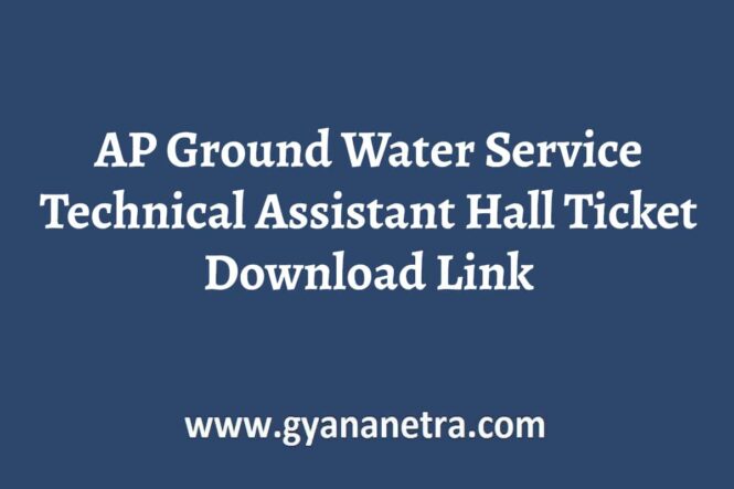 AP Ground Water Service Technical Assistant Hall Ticket