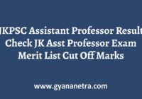 JKPSC Assistant Professor Result Merit List