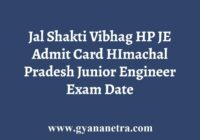 Jal Shakti Vibhag HP JE Admit Card