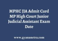 MPHC JJA Admit Card