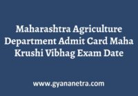 Maharashtra Agriculture Department Admit Card
