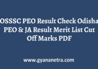 OSSSC PEO Result Merit List