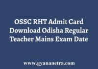 Odisha RHT Admit Card
