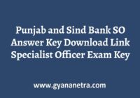 Punjab and Sind Bank SO Answer Key Paper