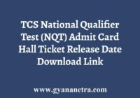 TCS NQT Admit Card
