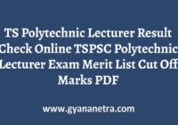 TS Polytechnic Lecturer Result Merit List