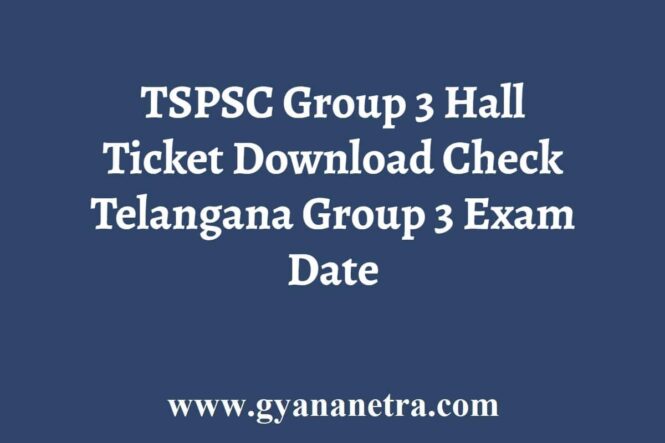 TSPSC Group 3 Hall Ticket Download